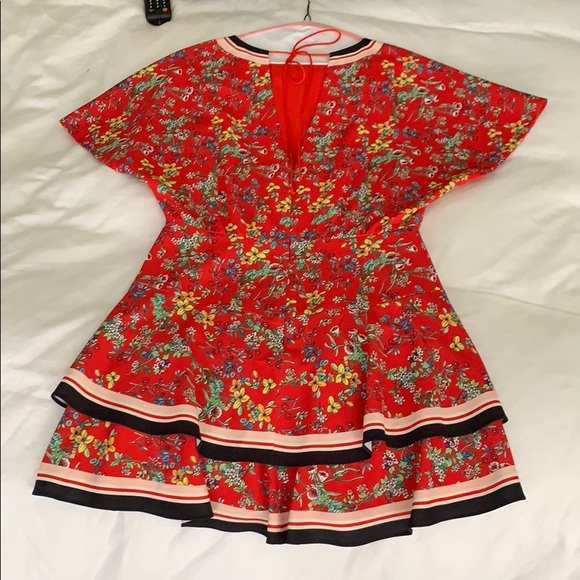 Alice + Olivia Red Floral Dress - Picture 4 of 7